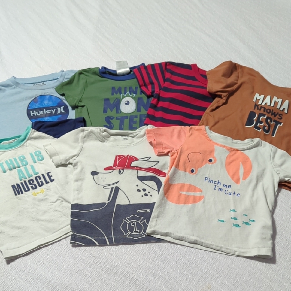 Blue Short Sleeve Tee Graphic Design Casual Wear